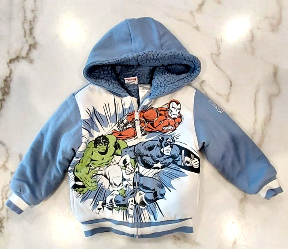 MARVEL Superhero's Kids Plush Hoodie Blue Size 4T